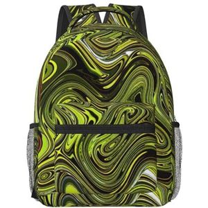 YQxwJL Abstracte Groene Slangenprint Laptop Rugzak, Waterbestendig Reisrugzak Carry On Flight Goedgekeurd Voor Mannen Vrouwen, Zwart, Eén maat