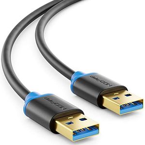deleyCON 2m USB 3.0 Supersnelle Kabel USB A-Stekker naar USB A-Stekker - Overdrachtssnelheden tot 5 Gbit/s - Zwart/Blauw