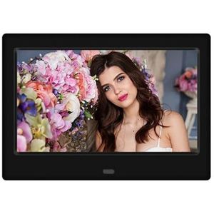 7inch HD LED Digitale Fotolijst MP3 MP4-filmspeler Ondersteuning USB/MMC/SD/MS-kaart 800 * 480 Slimme Eenvoudig Delen Momenten(Black)