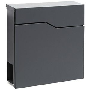 Modern - V19 - Wandbrievenbus - Antraciet - Poedercoating - Krantenvak