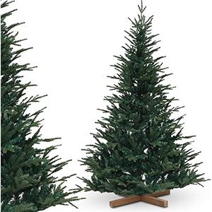 Urhome Nordmann Kunstkerstboom met standaard, 220 cm hoge kerstboom, decoratieboom, pvc, kunstboom, dennenboom, snel op te bouwen, inklapsysteem, boom voor Kerstmis