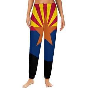 Vlag kaart van Arizona Mesh dames pyjama lounge broek elastische tailleband nachtkleding bodems print