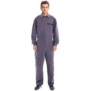 Oralidera Heren werkkleding overall slijtvaste functionele overall polycotton mechanica Boilersuit broek met meerdere zakken, grijs, XL