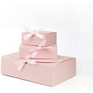 Geschenkdoos voor Vakantie 2 stks wit/roze geschenkdoos bruiloft verjaardagsfeestje gunsten kleding opslag handgemaakte koekjes verpakking Xmas Geschenkdoos (Color : Pink, Size : 2pcs a lot)