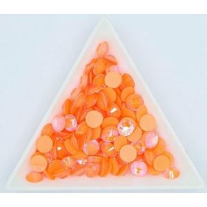 Glazen nachtlichtende neon strass steentjes flatback niet-hotfix strass fluorescentie steentjes nail art decoraties-oranje AB-ss6-1440 stuks