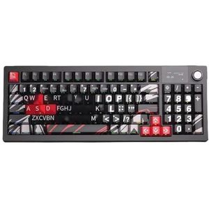 QPSJXN LT95 Pro RGB Mechanisch toetsenbord, 2,4 G, draadloos, Bluetooth, multi-mode voor gaming-pc's (Flame-Cuiyin Axis)