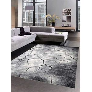 CARPETIA Designer tapijt, woonkamertapijt, laagpolig, stenen look, grijs, maat 200 x 290 cm