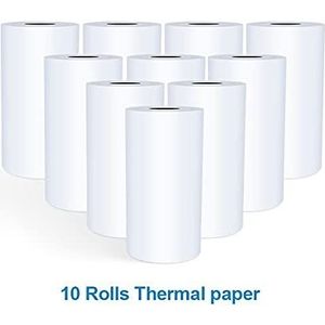 Etiketprinters Draagbare printerlabel Mini Thermische Multifunctionele Bluetooth Machine Home Office Ondersteuning Meerdere systemen (Color : Ten Rolls Paper)