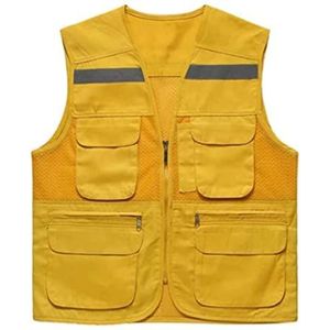 Kamizelki bezpieczeństwa, Reflecterend veiligheidsvest Polyester met zilveren balk Multicolor Meerdere maten(Giallo,X-Large)
