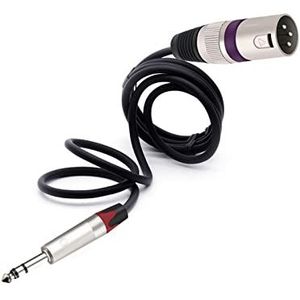 6.35mm Mannelijke 3-Pin XLR Naar RTS 1/4 Stereo Evenwichtige Microfoon Interconnect Kabel Kwart Inch Naar XLR Cord Fit Compatible With AMP (Color : Red Purple, Size : 8m)