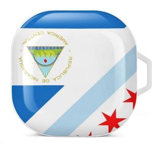 Nicaragua Chicago vlag oordopjes hoesje compatibel met Samsung hard shell beschermhoes wit stijl