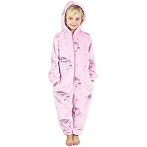 CityComfort Glow in The Dark Onesie Kids Onesies voor Meisjes Regenboog Eenhoorn Pyjama 3-14 Jaar Oud, Baby Roze, 7-8 Jaren