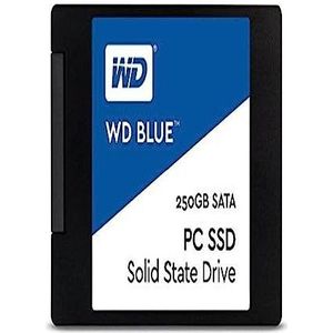 WD Blue 250GB interne SSD harde schijf. SATA 6 Gbit/s 2,5 inch (7 mm). Geoptimaliseerd voor multitasking en hulpbronintensieve toepassingen. WDS250G1B0A