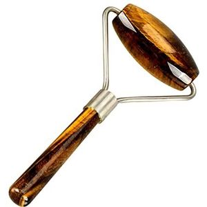 Semi kostbare kristallen enkele roller collectie massage tool van voor afslanken gezicht 1 stuk (kleur: kastanjebruin)