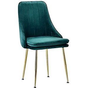 GEIRONV 1 stks zachte fluwelen eetkamerstoelen, met rugleuning gevoerde stoel voor kantoor lounge keuken slaapkamer stoelen 42 × 38 × 85 cm Eetstoelen (Color : Green)