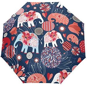 AJINGA bruine kat glimlach opvouwbare paraplu zon blok winddichte regen automatische open dichtbij reizen anti-UV zon parasols