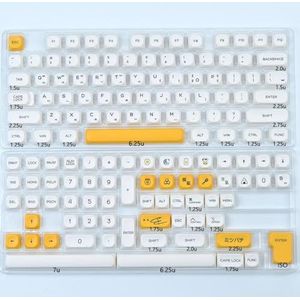 QPSJXN KOA Ocean Walhale PBT keycapset 135 mechanische toetsenborden MOA lay-out 7U ISO geschikt voor Japanse Koreaanse en Russische lay-outs (Honey Milk-KR)
