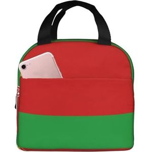 SUHNGE Vlag van Wit-Rusland Print Geïsoleerde lunchtas Rolltop Lunch Box Tote Bag voor Vrouwen, Mannen, Volwassenen en Tieners