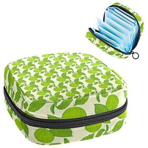 Groene Appels Patroon,Periode Pouch Draagbaar,Tampon Opbergtas,Tampon Houder voor Portemonnee Vrouwelijke Product Organizer, Meerkleurig, 4.7x6.6x6.6 in/12x17x17 cm
