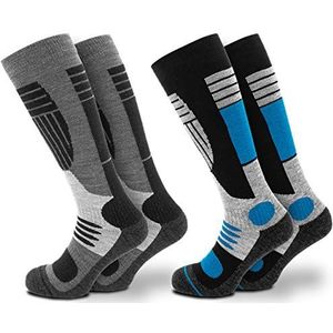 Occulto - Felix - Skisokken - Blauw Zwart - Pak van 2 - Maat 47-50