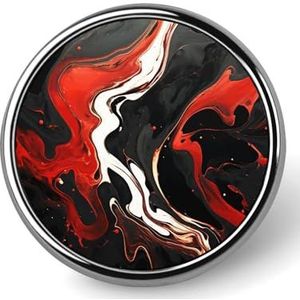 Zwart En Rood Marmer Ronde Badge Leuke Emaille Revers Pin Broches Knop Pin Gepersonaliseerde Kleding Decoratie Unisex Badge Houder Hoeden Tassen Shirts Decor