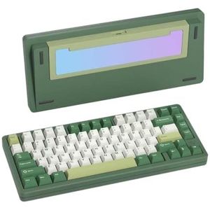 QPSJXN 75 procent draadloos mechanisch toetsenbord met aluminium afdichtingsdesign, hot swap via RGB voor games en pc (groen)