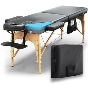 Luxton Home Premium massagetafel van traagschuim, eenvoudig op te zetten, opvouwbaar en draagbaar, met draagtas