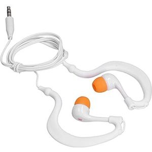 Koptelefoon met Beengeleiding, 3,5 Mm Stekker IP68 Waterdichte Hoofdtelefoon voor Zwemmen met Vervangende Oordopjes voor Zwemmen Duiken Hardlopen Fietsen Gym Workout(Wit oranje)