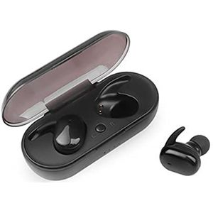 Draadloze oordopjes Bluetooth Hoofdtelefoon, Y30 TWS Bluetooth 5.0 Oortelefoon Draagbare Aanraakbediening Waterdichte In-ear Draadloze Oorbel voor Sport Ingebouwde Microfoon Headset voor Sport- Zwart