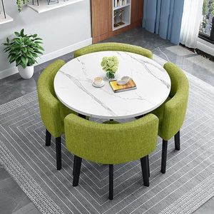XIANGLV Eettafelset voor 4 vergaderzalen tafel ronde tafel en stoelen eetkamer tafel set voor 4 kleine ronde eettafel ronde keukentafel cirkel keukentafel (A20,90x90x75cm)