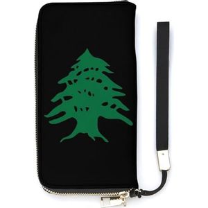 British Columbia Tree PU lederen portemonnee voor dames, modieuze clutch lange kaarthouder portemonnee handtas met polsband