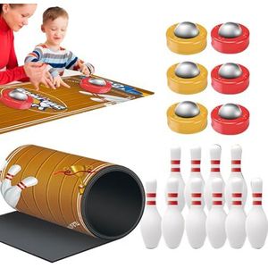 BIGUD Tafelsjoelbakspel, Tafelcurlingspel | Multiplayer Fun Tafelblad Sjoelbak - Puzzelspellen Desktopspeelgoed, interactieve multifunctionele feestartikelen voor jongens meisjes kinderen kinderen