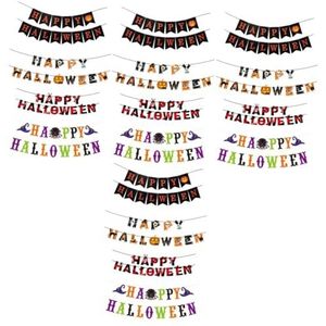 Warmhm Huisdecoratie 16 Pcs Halloween Pull Flag Party Hanging Banner Halloween Banners Decoraties Halloween Bunting Banner Halloween Flag Gors Halloween Vleermuis Banner Decor Latte Art