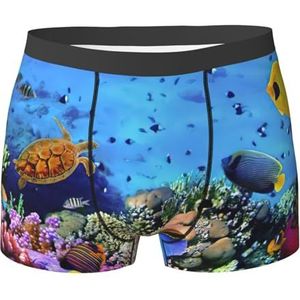 EdWal Onderwater Fish Print Atletisch ondergoed voor heren, ondergoed voor heren, boxerslip, zacht ondergoed, Zwart, XXL