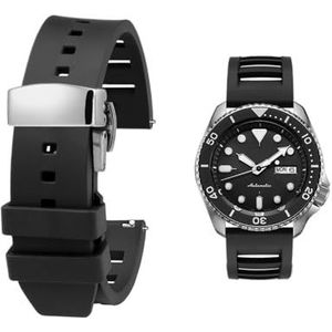 Nieuwe Fluor rubberen band geschikt for Seiko Citizen Quick Release Horlogeband 20 22mm Siliconen Tropic Band Smart Horlogeband geschikt for Huawei (Color : Black silver, Size : 22mm)