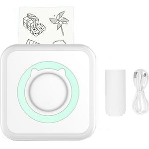 Mini Multifunctionele Thermische Printer, Draadloze BT Pocket Mobiele Printer, 200DPI USB Draagbare Slimme Fotoprinter voor Alle Smartphones(Groen)
