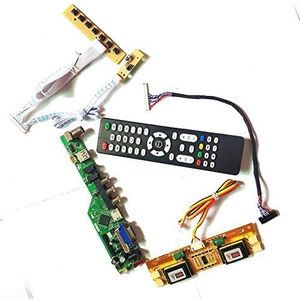 Voor M170E5-L0C/L0E T.V53 controller board 4CCFL 30Pin LVDS lcd display panel Remote+Inverter+toetsenbord VGA HDMI AV USB RF DIY kit (M170E5-L0E)