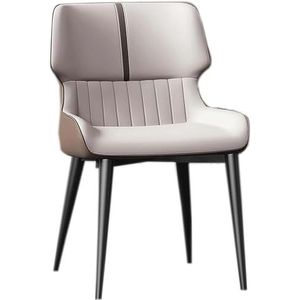 JAVYPPT Eetkamerstoelenset voor thuis dineren business hotel, eetkamerstoelen set, lederen toonbank lounge woonkamer receptie stoel met ergonomische rugleuning en koolstofstalen poten (G, set van 6)