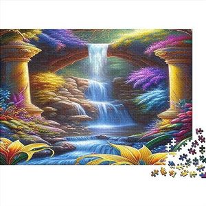 Watervallen Impossible Puzzel, behendigheidsspel voor het hele gezin, kleurrijk legspel, plantenpuzzel voor volwassenen, 300 stuks (40 x 28 cm)
