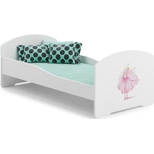 LUK kinderbed met matras, wit | voor kinderkamer | voor een jongen en een meisje | matras, inclusief frame | (Prinses, 140x70)