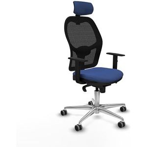 Piqueras y Crespo Chorquera Bureaustoel met voetensteun, wielen voor parket en rem, 1D-armen, 2D-hoofdeinde, 1D-lendensteun, vaste rugleuning, 120 kg, 24 uur