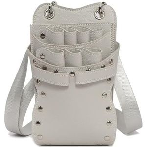 Crossbody kappersschaar huisdier gereedschap opbergtas for kappers(White)