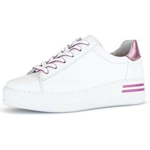 Gabor Low-Top sneakers voor dames, lage schoenen, lichte extra breedte (G), Wit Rose 55, 38 EU