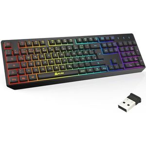 KLIM - Chroma - Draadloos Gaming Toetsenbord - Zwart - Ergonomisch, Waterdicht, Stil, RGB