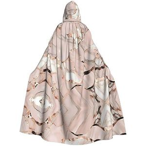 Bxzpzplj Roségouden marmeren mantel met capuchon voor mannen en vrouwen, carnaval tovenaar kostuum, perfect voor cosplay, 185 cm