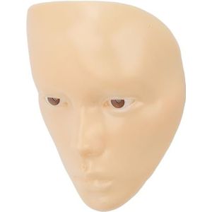 Make-up Mannequin Gezicht, 5D Gezicht Make-up Oefenbord 8PCS Cosmetische Borstel Afneembare Oog Siliconen Onderwijs voor Mond (Gele huid)
