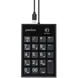 Perixx - PERIPAD-202C - USB-C Bekabeld Numeriek Toetsenbord - Zwart - Met 2 USB-A-Hubs