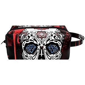draagbare reizen make-up tas voor vrouwen cosmetische case organizer met handvat toiletartikelen sieraden borstels zakje halloween pompoen snoep zwart, Multi kleuren 8, 8.2x3.1x3.5 in/21x8x9 cm, Make-Up zakje