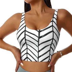 Zwart-wit Boho Print Casual Wear Vrouwen Sport Vest Yoga Vest Workout Vest Voor Vrouwen Lichtgewicht Trendy, Zwart, S