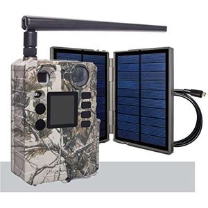 Wildcamera, BG310 BG310-M 4G Trailcamera met nachtversie jachtcamera's kleur Lcd Onzichtbaar Ir Night Vision Plus Matching 0.8 W Solar Panel Trail Camera for Outdoor Wildlife Scouting, Monitoring voor